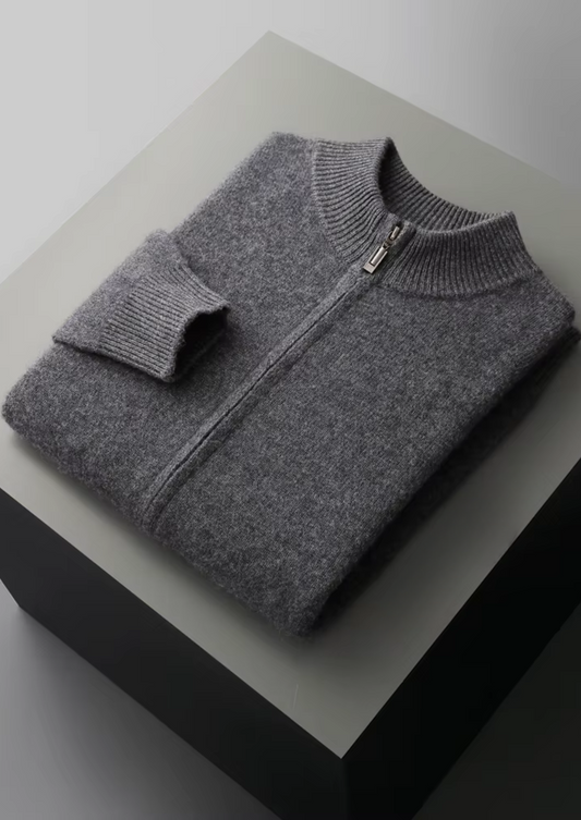 Pure Extra-Fine Merino Wool Dark Gray Luzzo Set | Auremmont