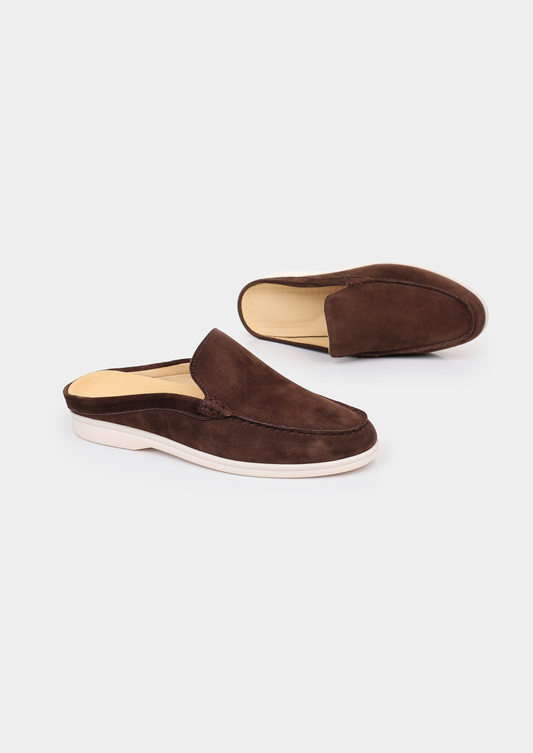 Coffee Marina Suede Slipper | Auremmont