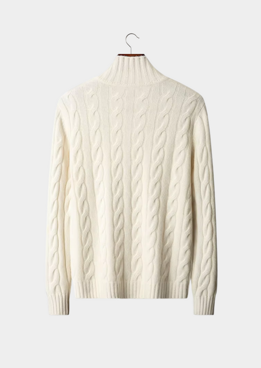 Pure Extra-Fine Merino Wool Dual-Zip Cable Cardigan | Auremmont