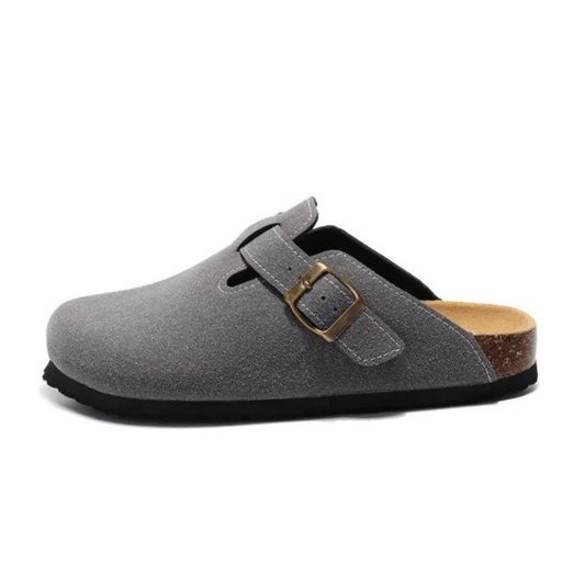 Auremmont Suede Boston Clogs - Dark Grey