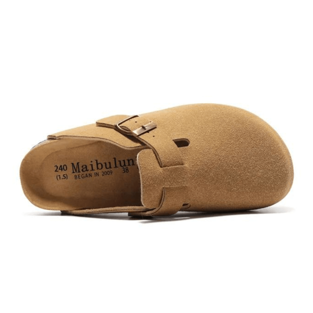 Auremmont Suede Boston Clogs - Light Brown