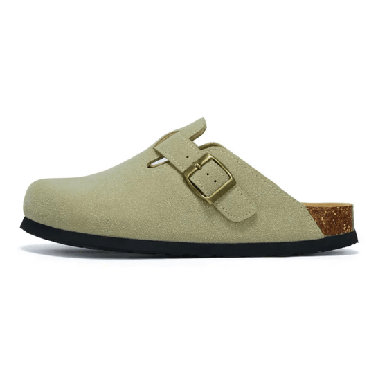 Auremmont Suede Boston Clogs - Matcha Green
