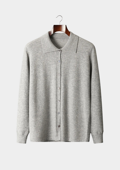 Pure Extra-Fine Merino Wool Polo Cardigan | Auremmont