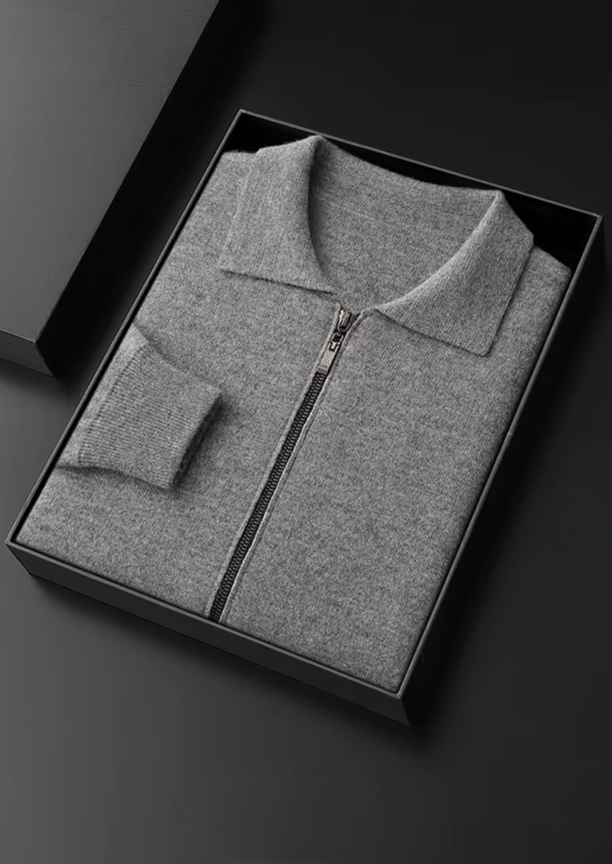 Pure Extra-Fine Merino Wool Polo Zip Cardigan | Auremmont