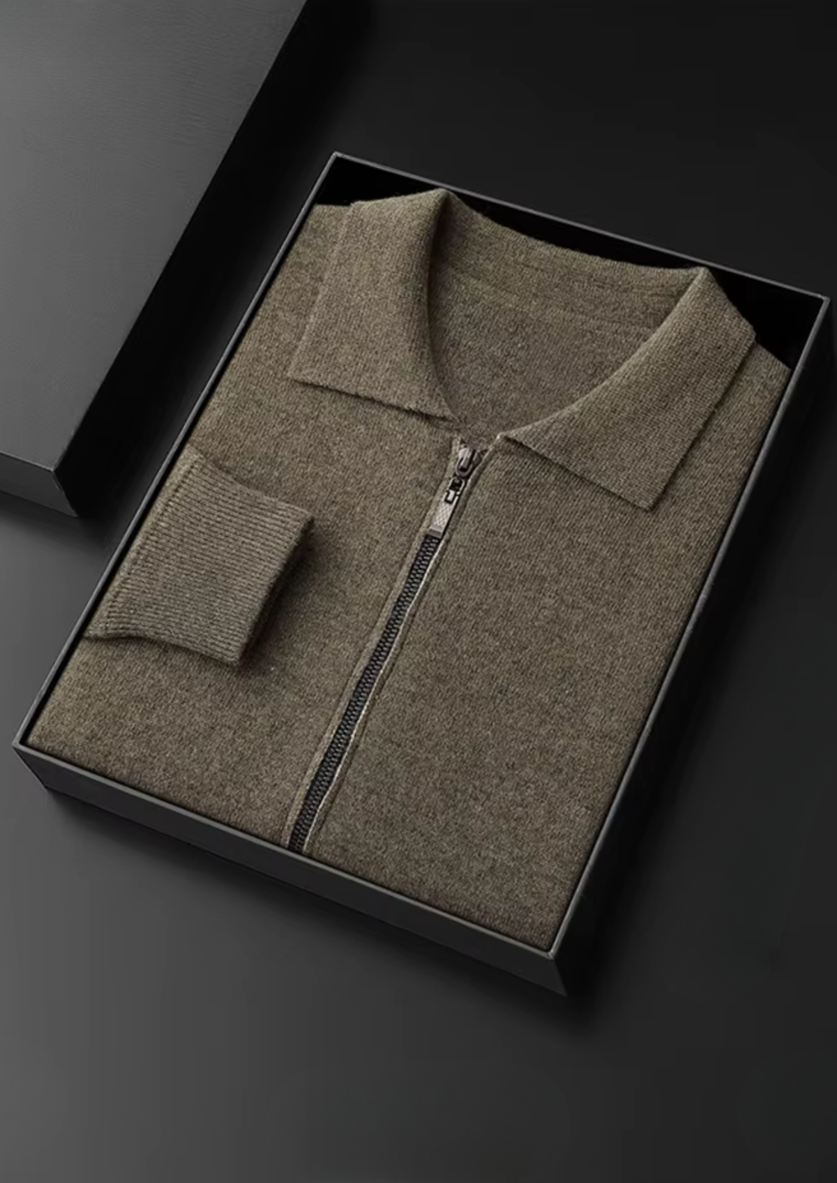 Pure Extra-Fine Merino Wool Polo Zip Cardigan | Auremmont