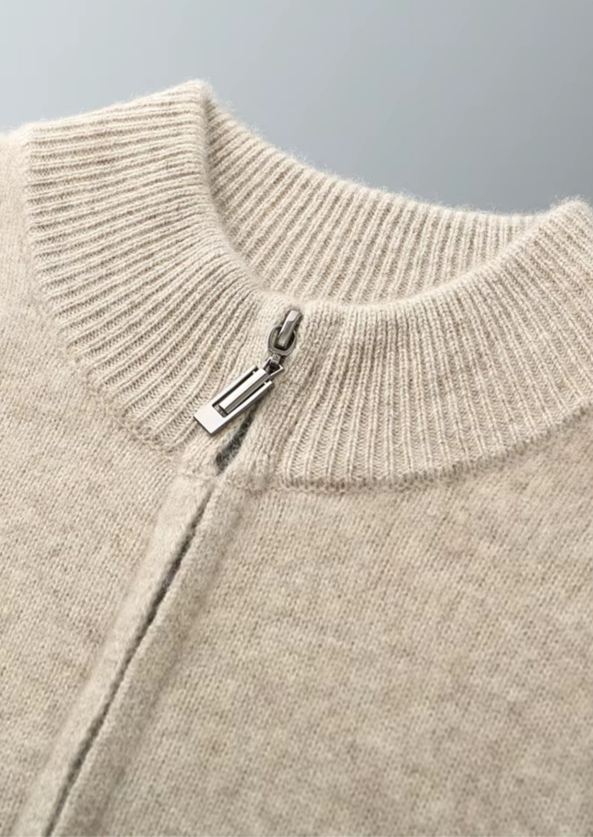 Pure Extra-Fine Merino Wool Zipper Cardigan | Auremmont