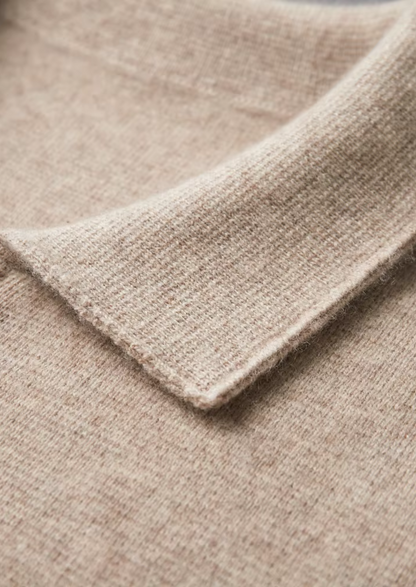Pure Extra-Fine Merino Wool Zip Polo Cardigan | Auremmont