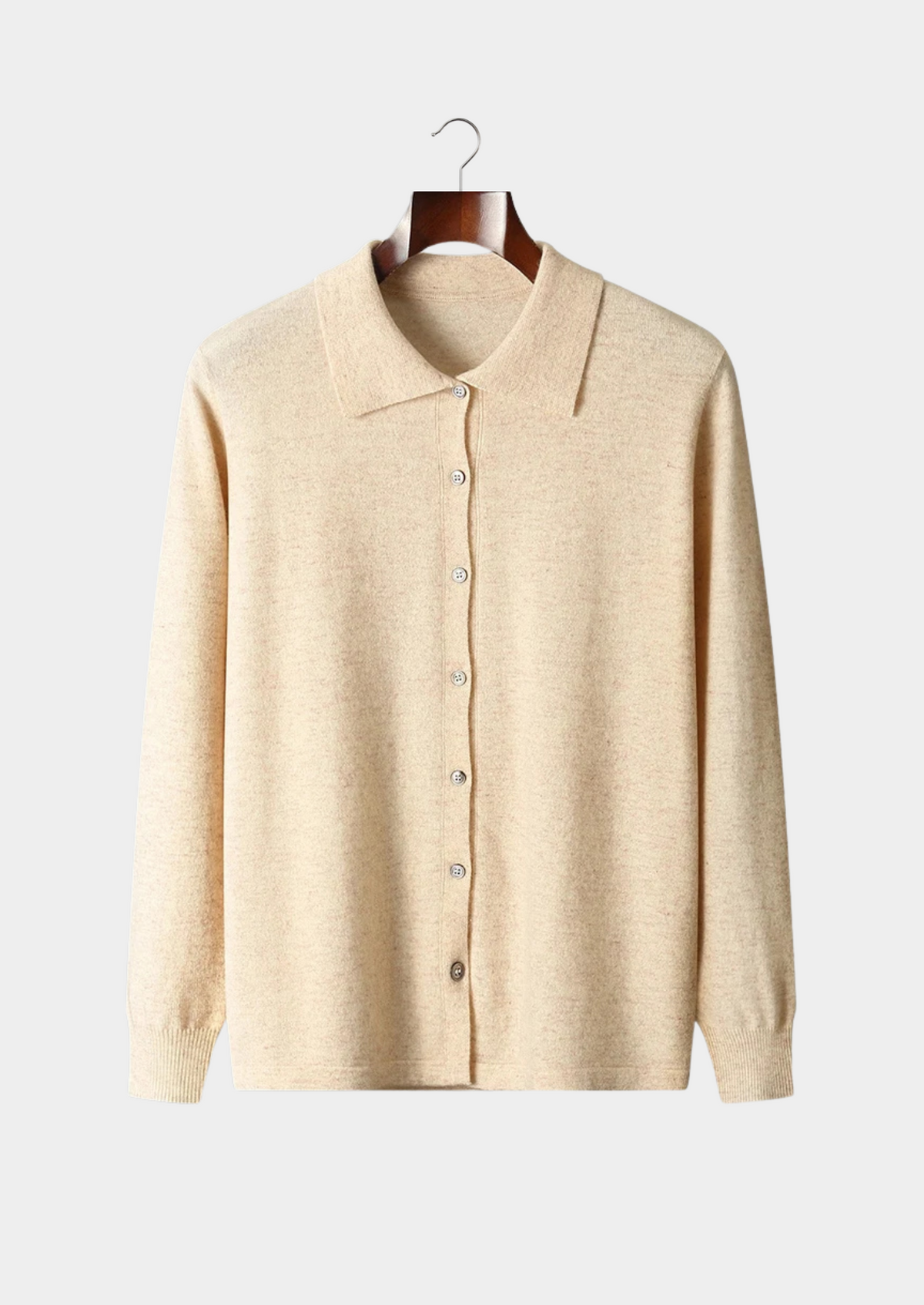 Pure Extra-Fine Merino Wool Polo Cardigan | Auremmont