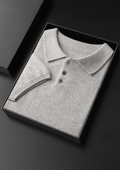 Premium Cashmere Classic Polo Shirt | Auremmont