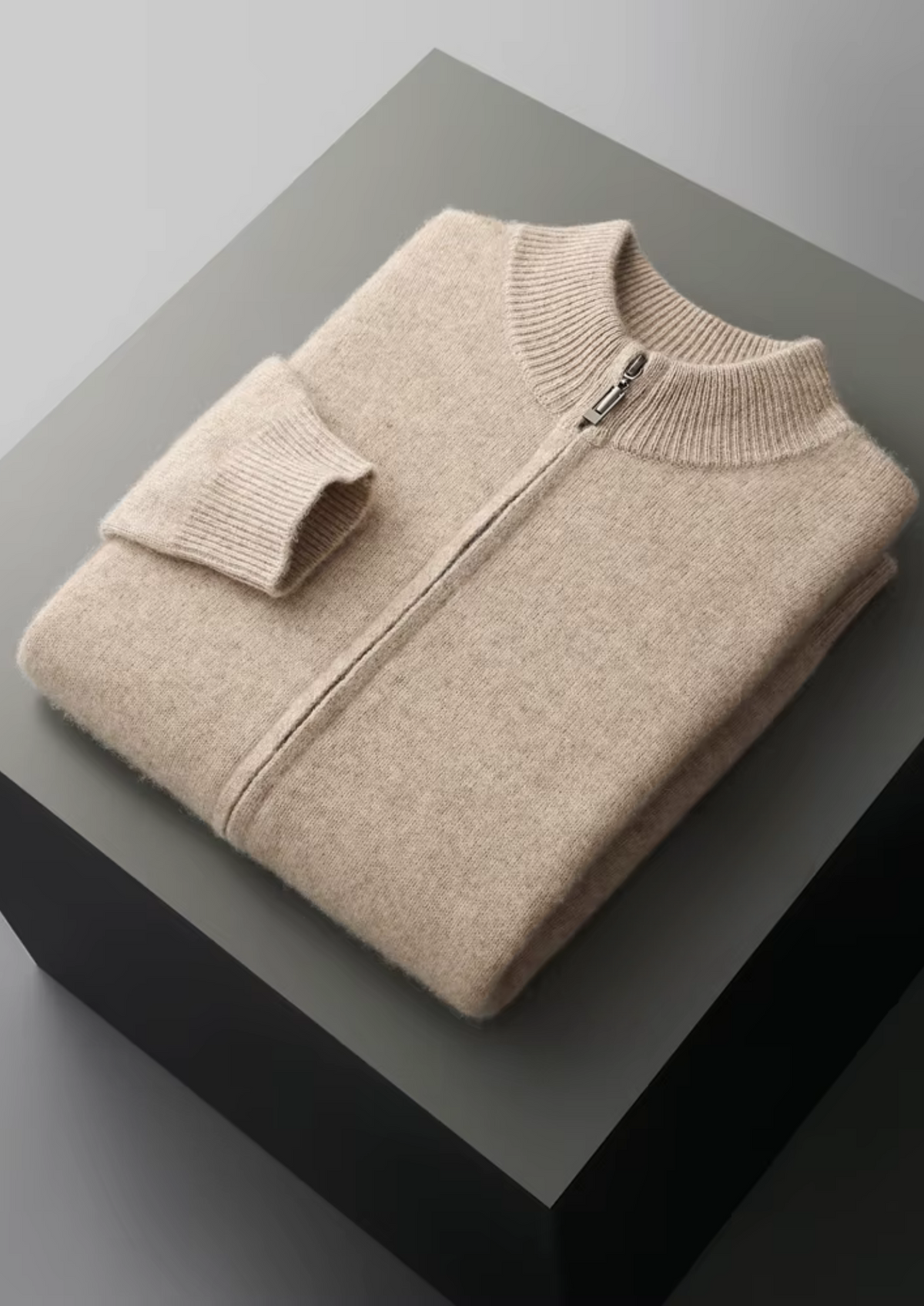 Pure Extra-Fine Merino Wool Zipper Cardigan | Auremmont