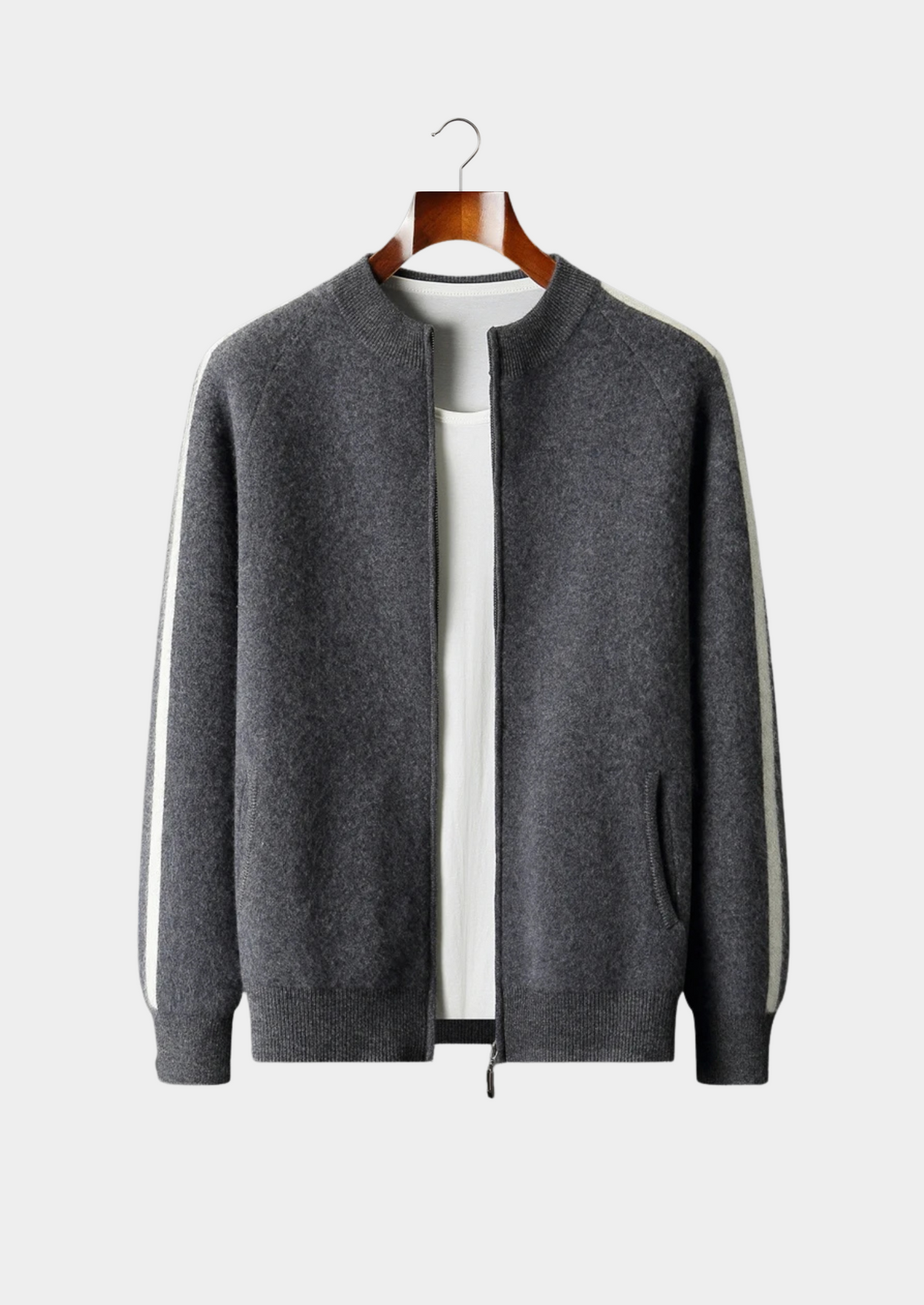 Pure Extra-Fine Merino Wool Striped Cardigan | Auremmont