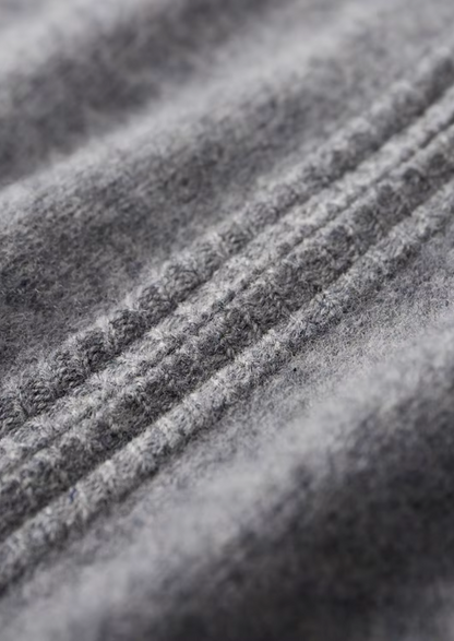 Pure Extra-Fine Merino Wool Two-Tone Zip Cardigan | Auremmont
