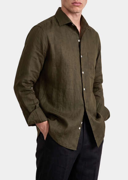 Amalfi Coastal Shirt - Olive | Auremmont