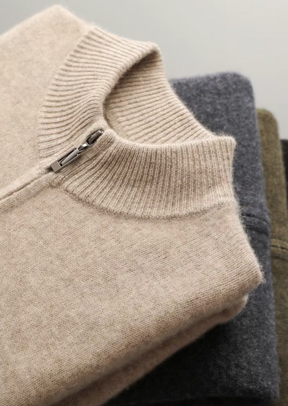Pure Extra-Fine Merino Wool Zipper Cardigan | Auremmont