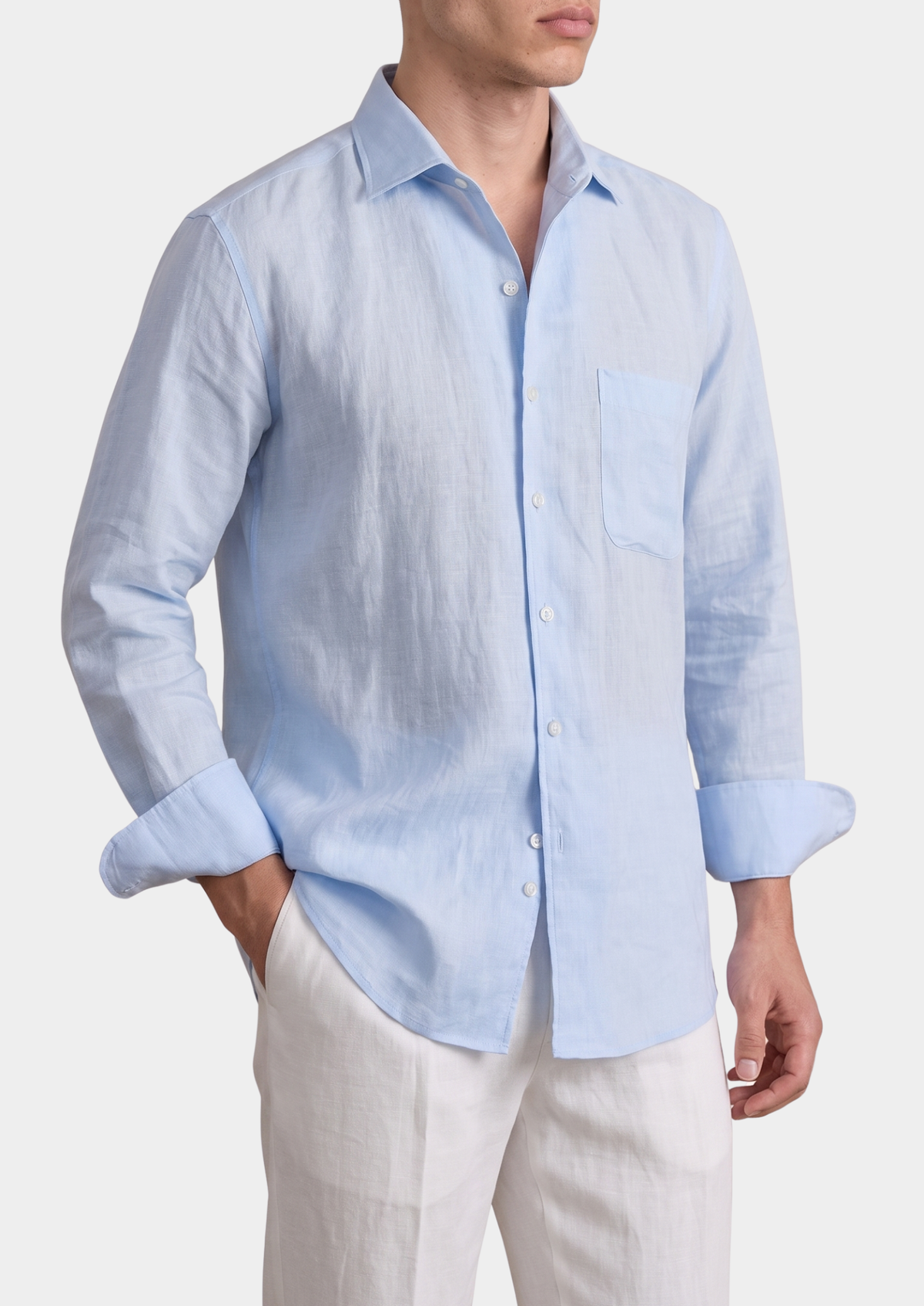 Amalfi Coastal Shirt - Light Blue | Auremmont