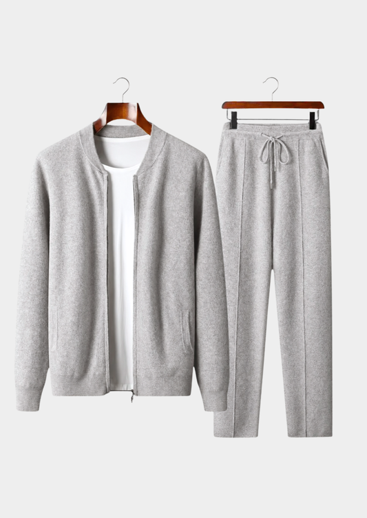 Pure Extra-Fine Merino Wool Light Gray Falconi Set | Auremmont