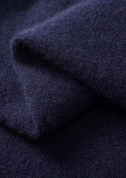 Pure Extra-Fine Merino Wool Two-Tone Polo Cardigan | Auremmont