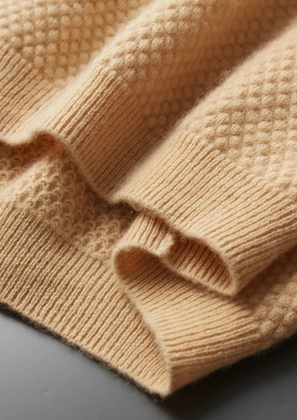 Premium Cashmere Mustard Two-Tone Polo | Auremmont