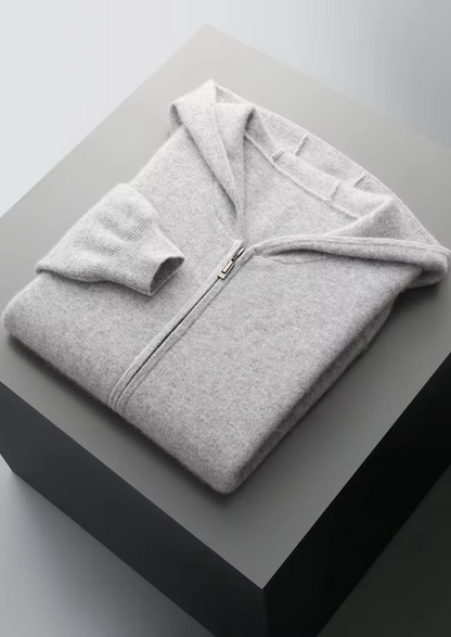 Pure Extra-Fine Merino Wool Zipper Hoodie | Auremmont