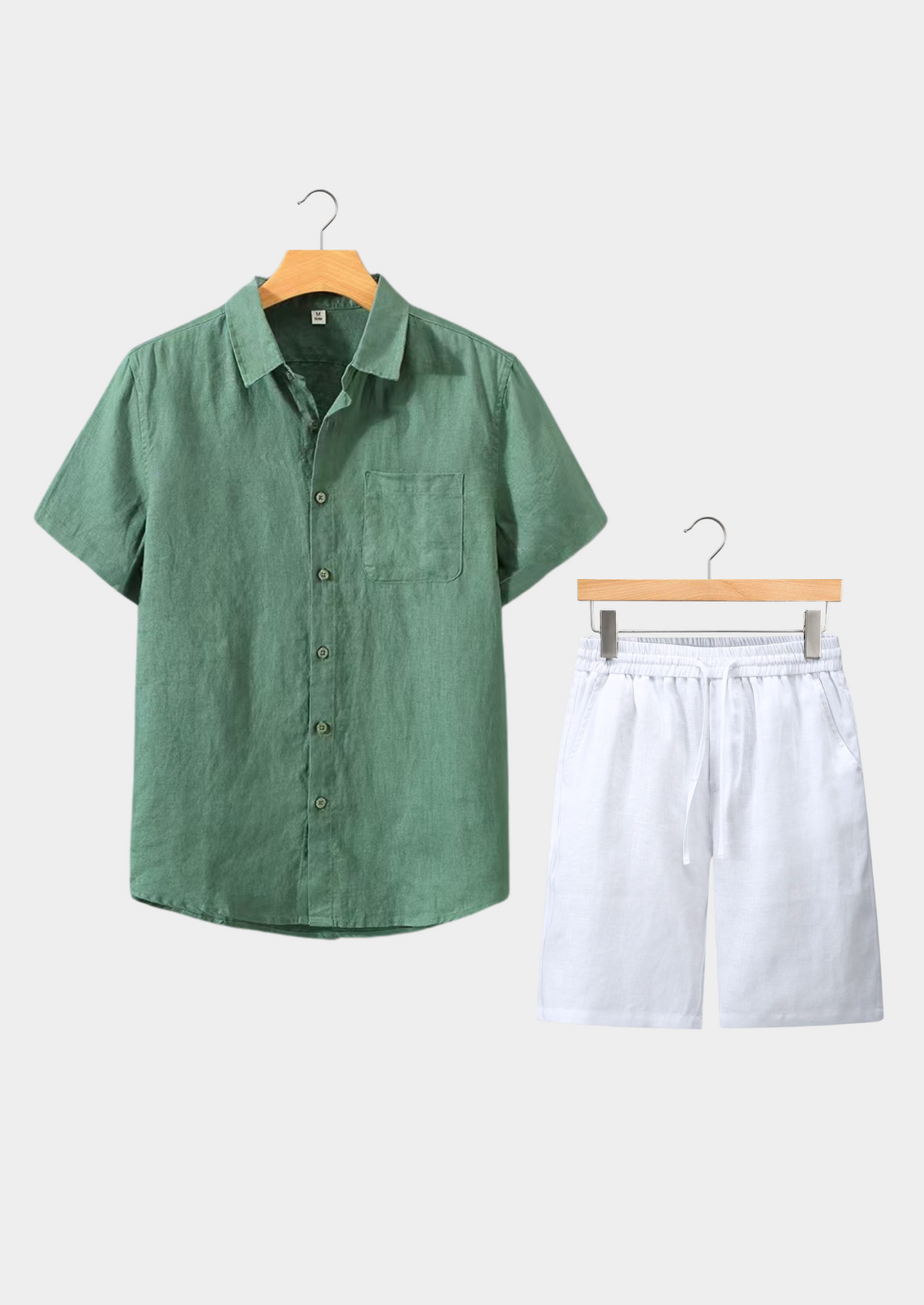 Dolcevita Shortsleeve Summer Set - Green/white | Auremmont