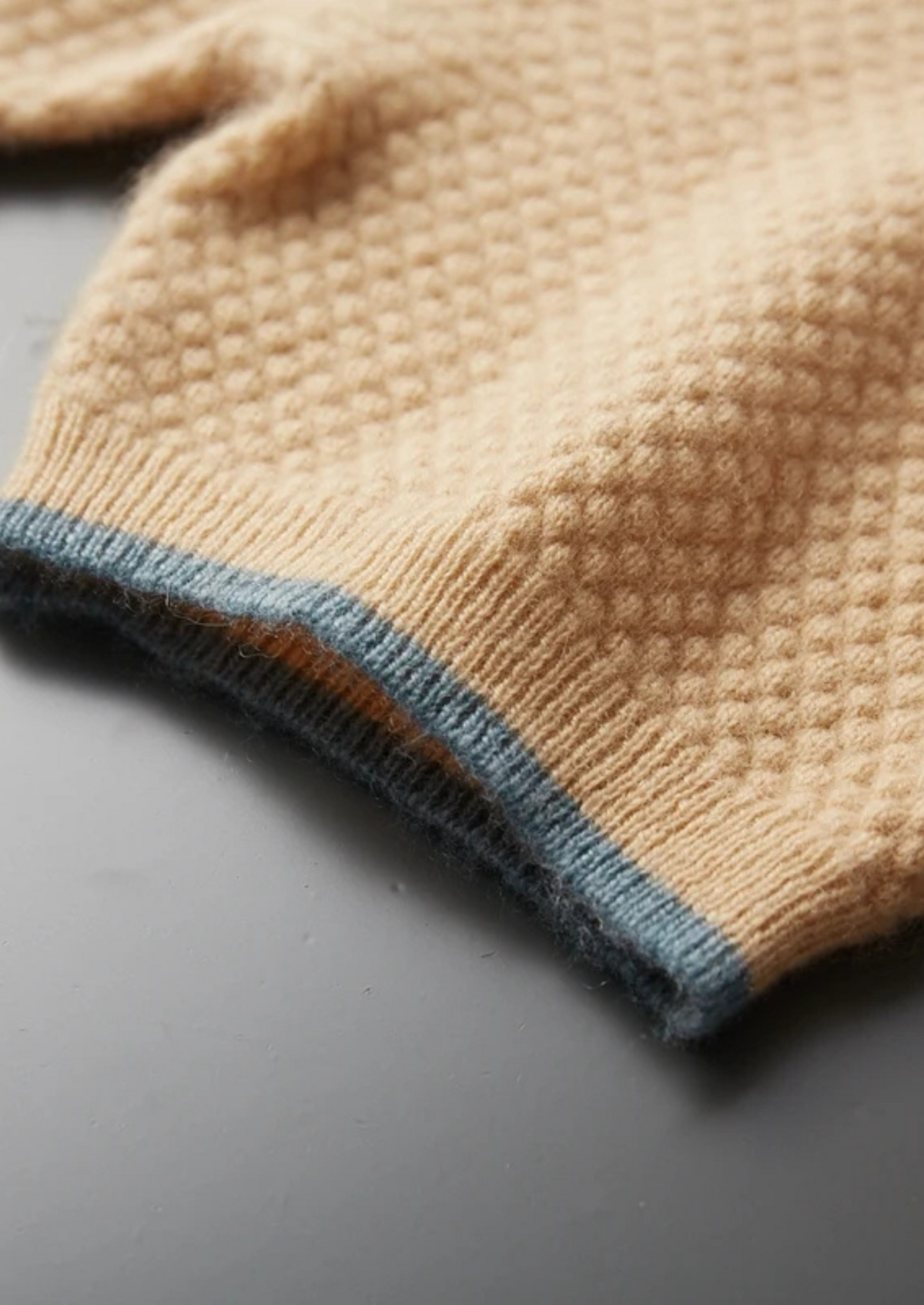 Premium Cashmere Mustard Two-Tone Polo | Auremmont