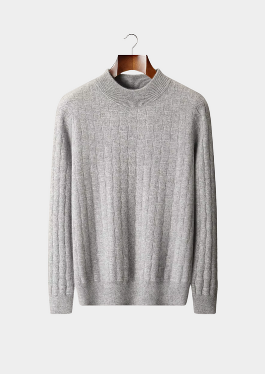 Pure Extra-Fine Merino Wool Textured Mockneck | Auremmont