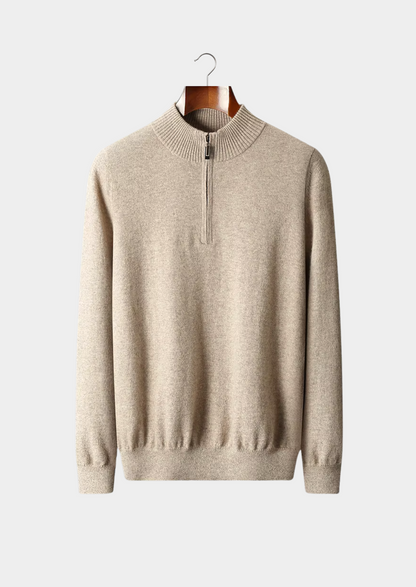 Pure Extra-Fine Merino Wool Half Zip Sweater | Auremmont