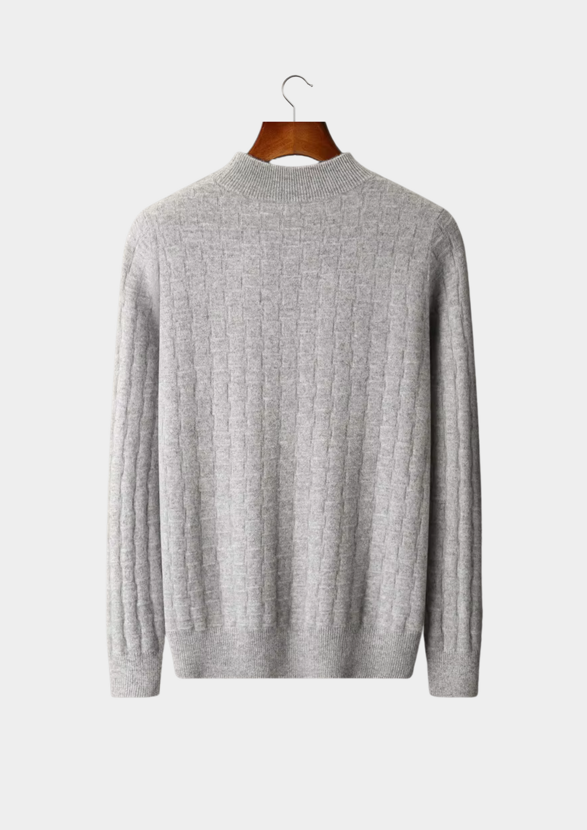 Pure Extra-Fine Merino Wool Textured Mockneck | Auremmont