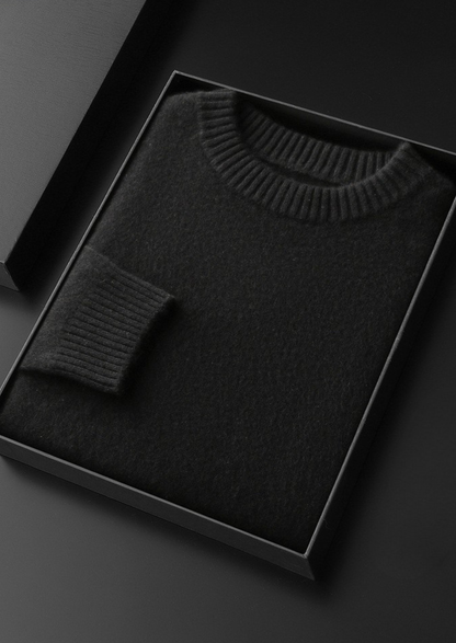 Pure Cashmere Black Essential Crewneck | Auremmont