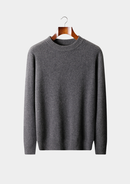 Pure Cashmere Dark Gray Essential Crewneck | Auremmont