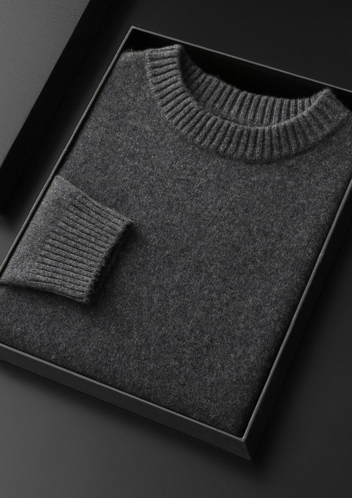 Pure Cashmere Dark Gray Essential Crewneck | Auremmont