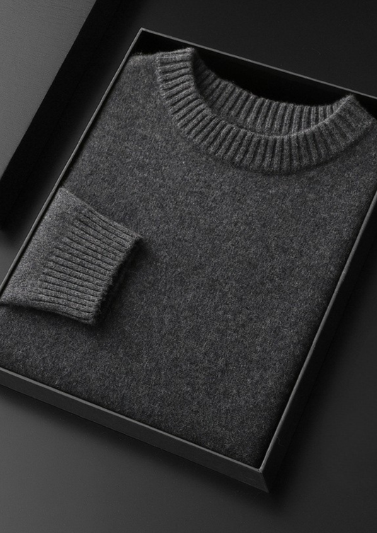 Pure Cashmere Dark Gray Essential Crewneck | Auremmont