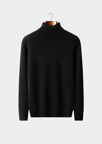 Pure Cashmere Black Essential Rollneck | Auremmont