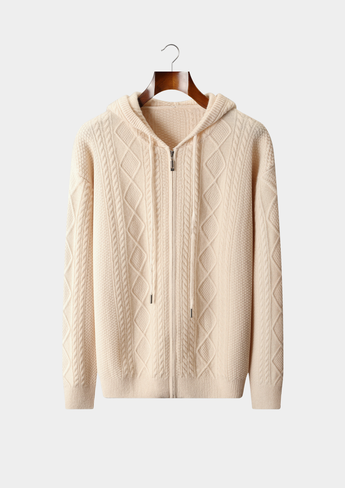 Pure Extra-Fine Merino Wool Wintertime Zipper Hoodie | Auremmont