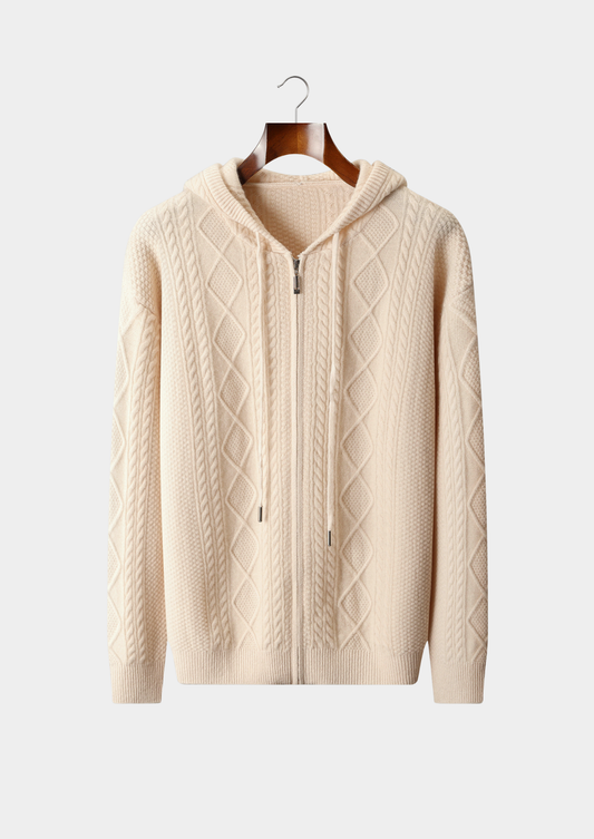Pure Extra-Fine Merino Wool Wintertime Zipper Hoodie | Auremmont