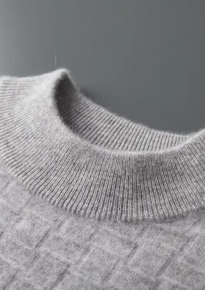 Pure Extra-Fine Merino Wool Textured Mockneck | Auremmont
