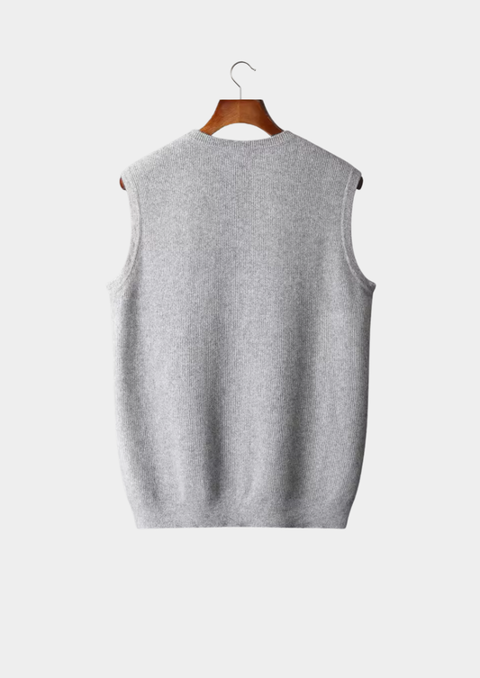 Pure Extra-Fine Merino Wool Crewneck Vest | Auremmont