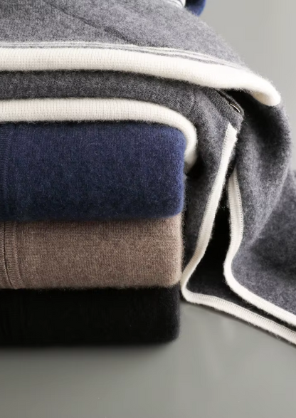Pure Extra-Fine Merino Wool Dark Gray Damien Set | Auremmont