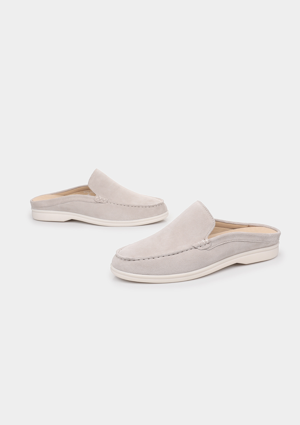 Light Gray Marina Suede Slipper | Auremmont