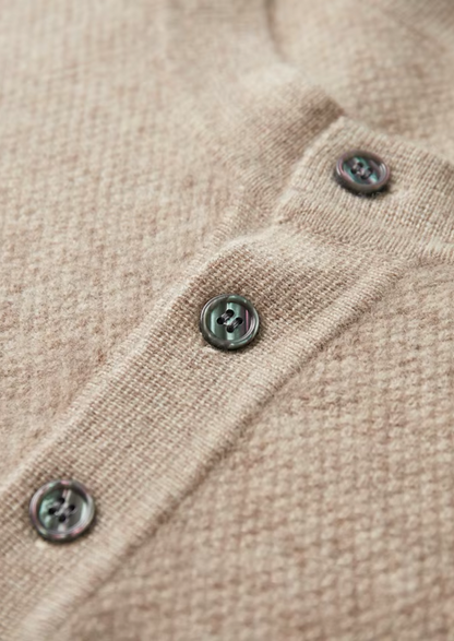 Premium Cashmere Classic Henley Sweater | Auremmont