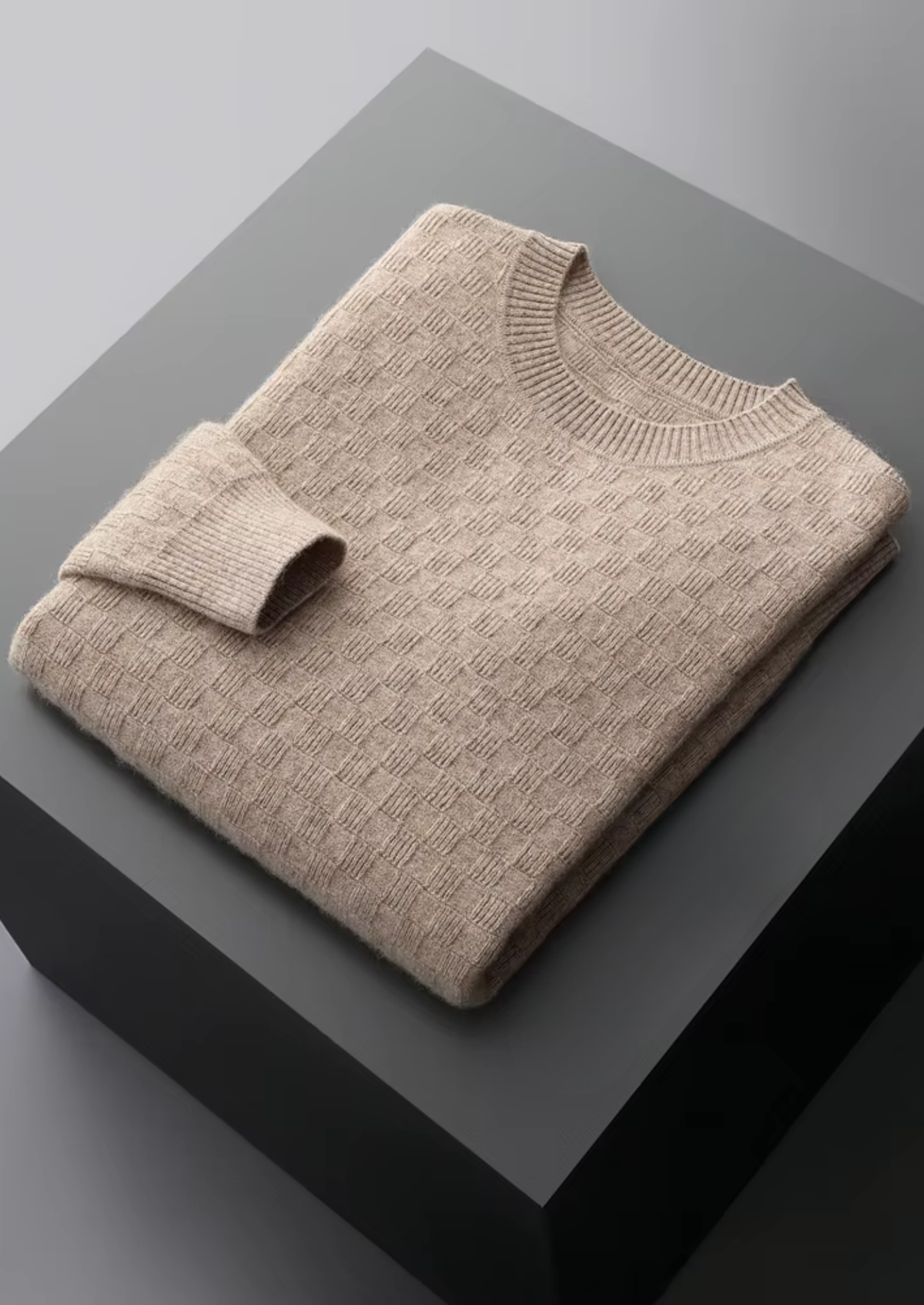 Premium Cashmere Textured Crewneck | Auremmont