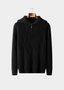 Pure Cashmere Black Cable Half Zip Sweater