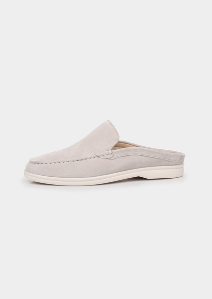 Light Gray Marina Suede Slipper | Auremmont