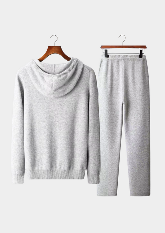 Pure Extra-Fine Merino Wool Light Gray Savro Set | Auremmont