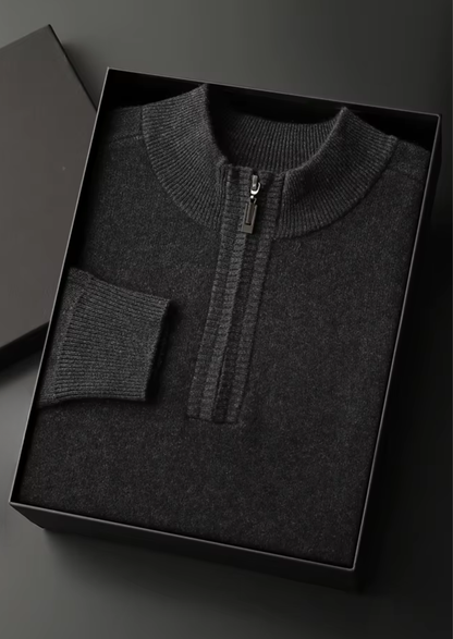 Premium Cashmere Essential Half-Zip Sweater | Auremmont
