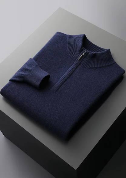Pure Extra-Fine Merino Wool Half Zip Sweater | Auremmont