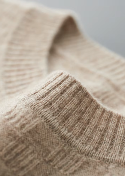 Premium Cashmere Textured Crewneck | Auremmont