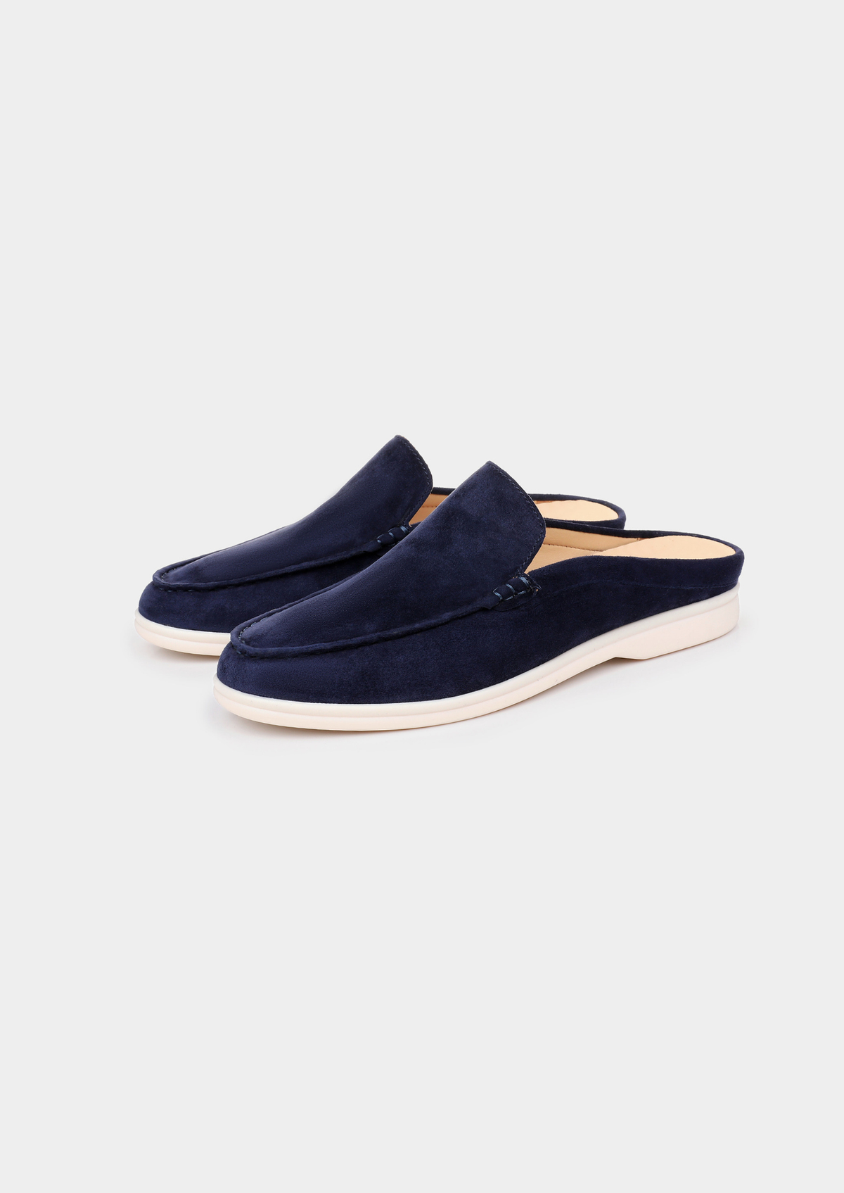 Navy Blue Marina Suede Slipper | Auremmont