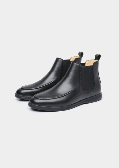 Black Leather Chelsea Boot | Auremmont