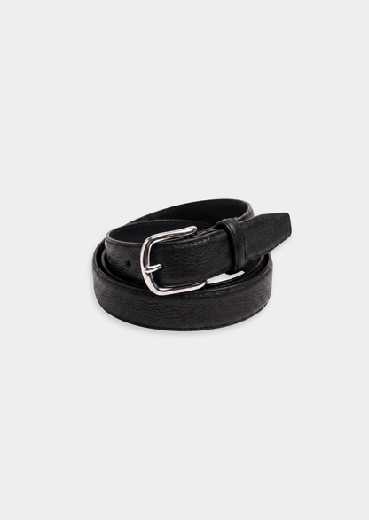 Black Essential Leather Belt | Auremmont